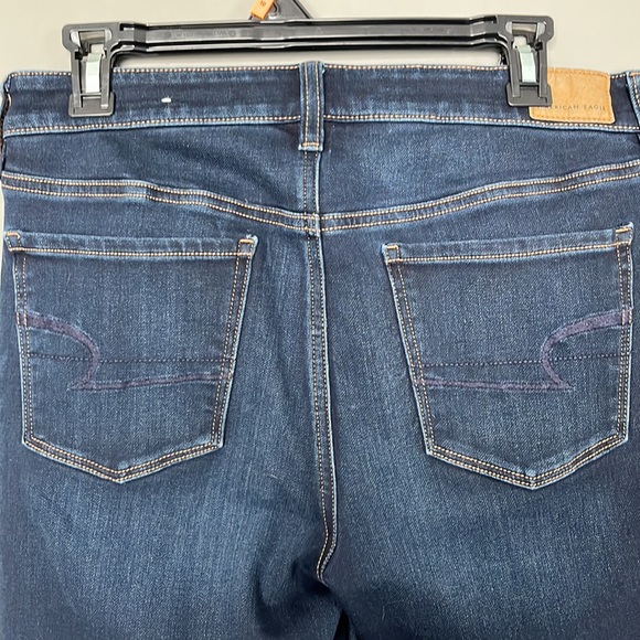 American eagle super stretch dark denim hi rise jeggings long 10 - Picture 5 of 9